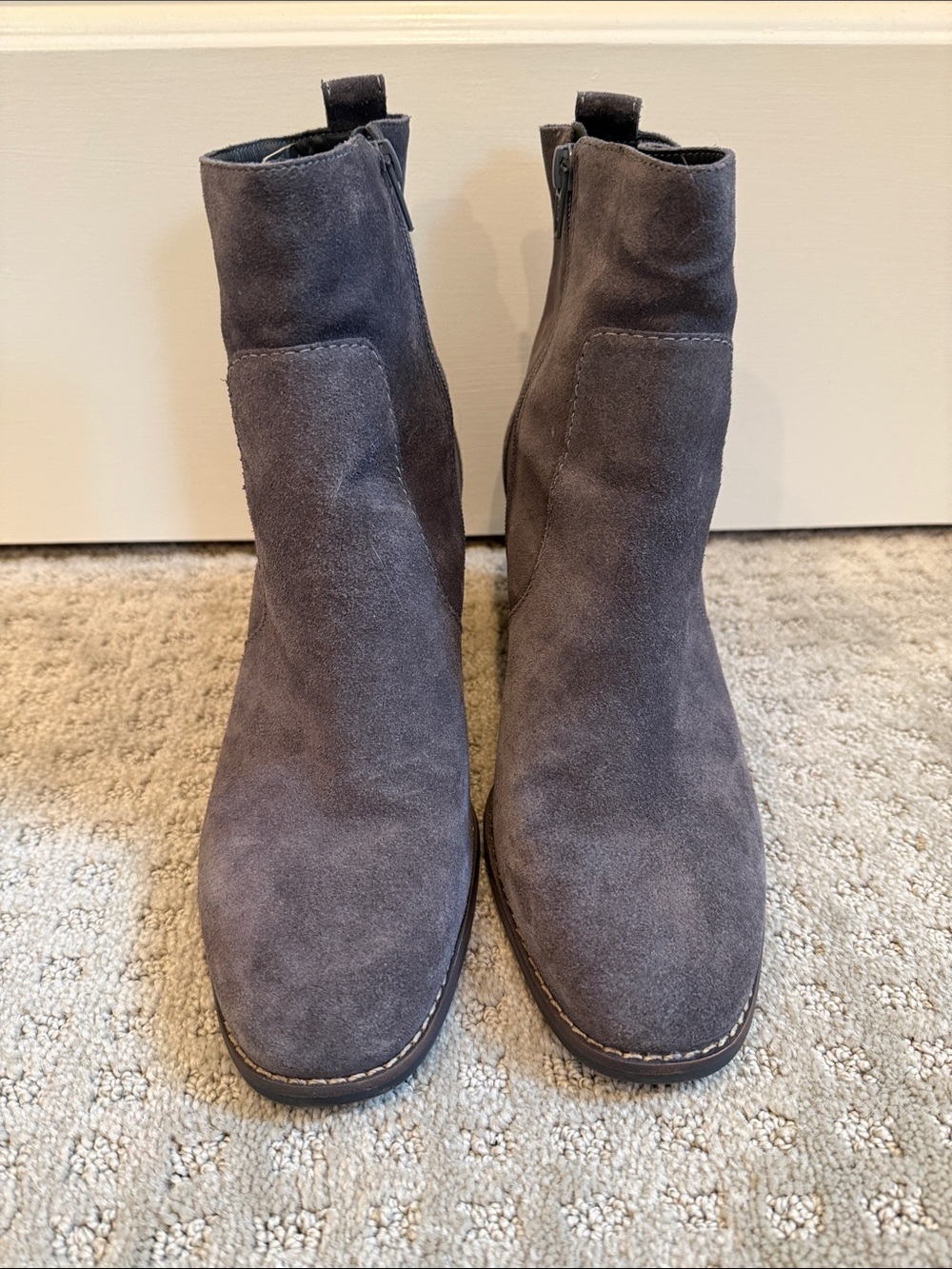 Bernardo Norwich Heeled Ankle Bootie Size 9.5 in Mink Gray Suede